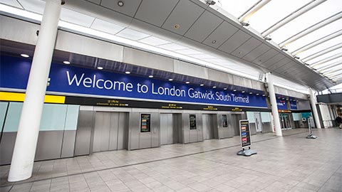 Gatwick Airport wheelchair friendly with restaurants lounges and Duty-Free shops