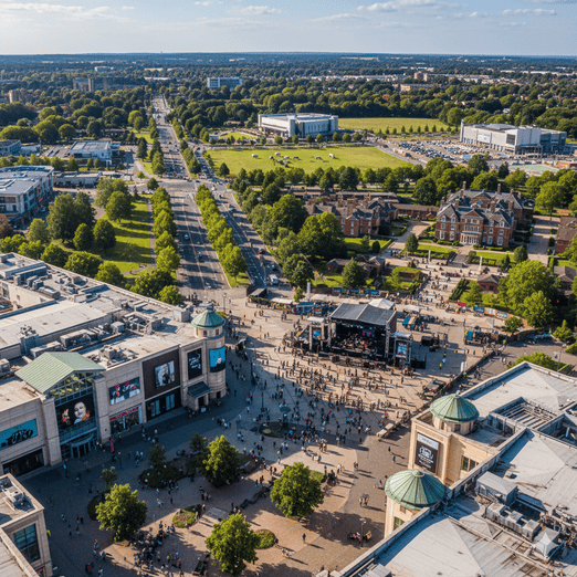 Milton Keynes town center with modern shopping facilities Bletchley Park and entertainment venues