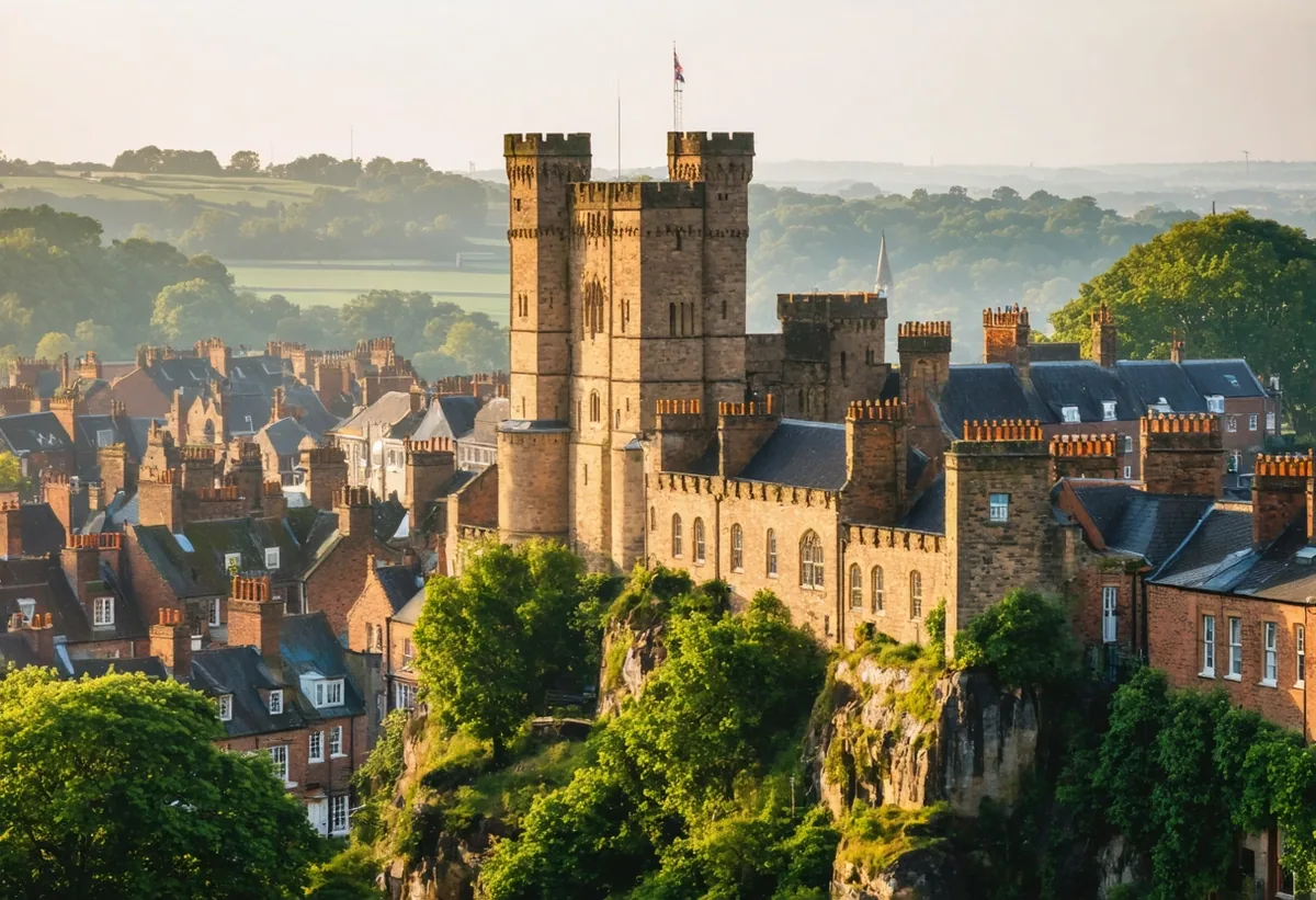 Historic Nottingham Castle overlooking the city with Robin Hood heritage and university life